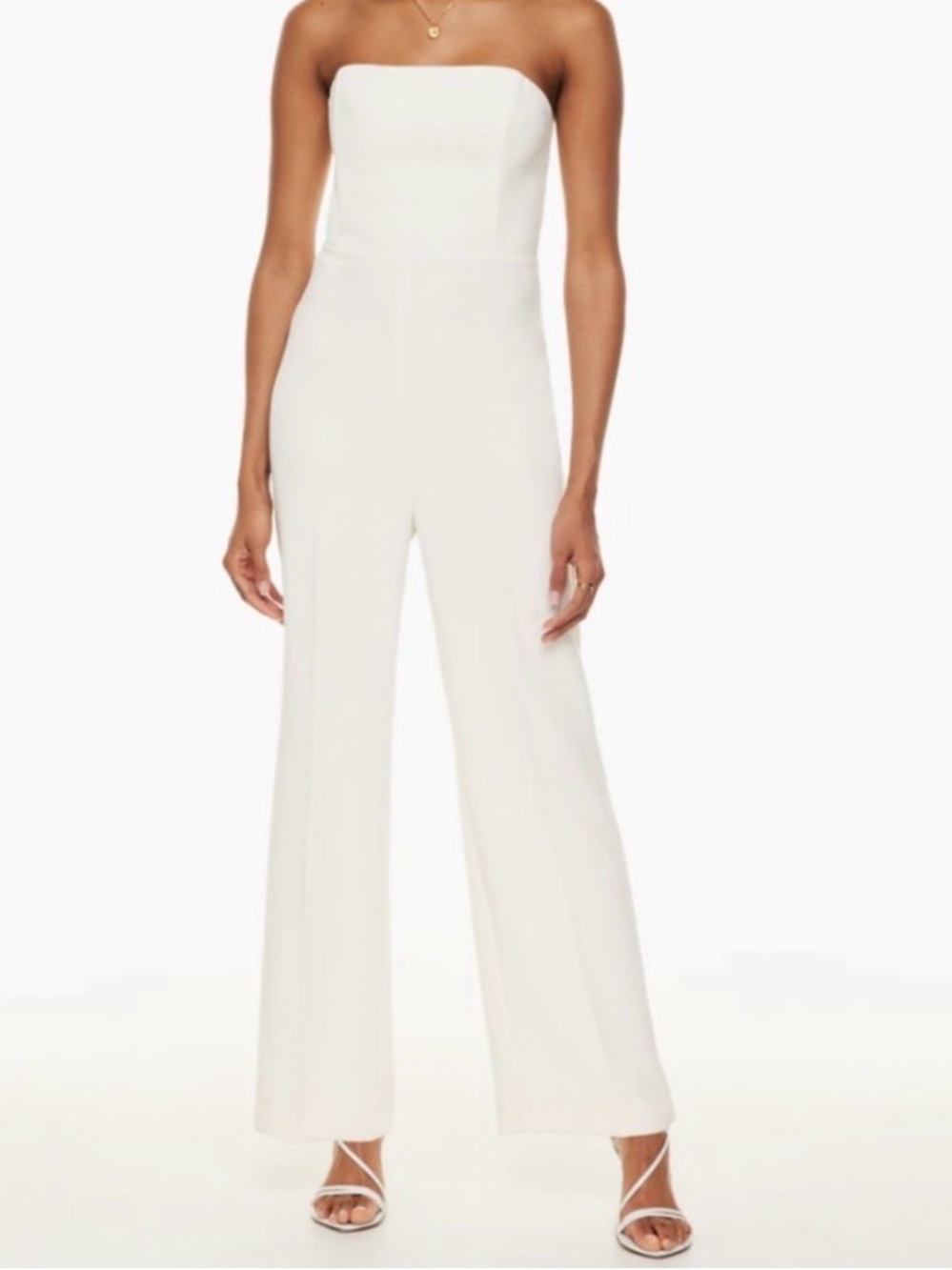Strapless Wide-Leg Jumpsuit in Ivory